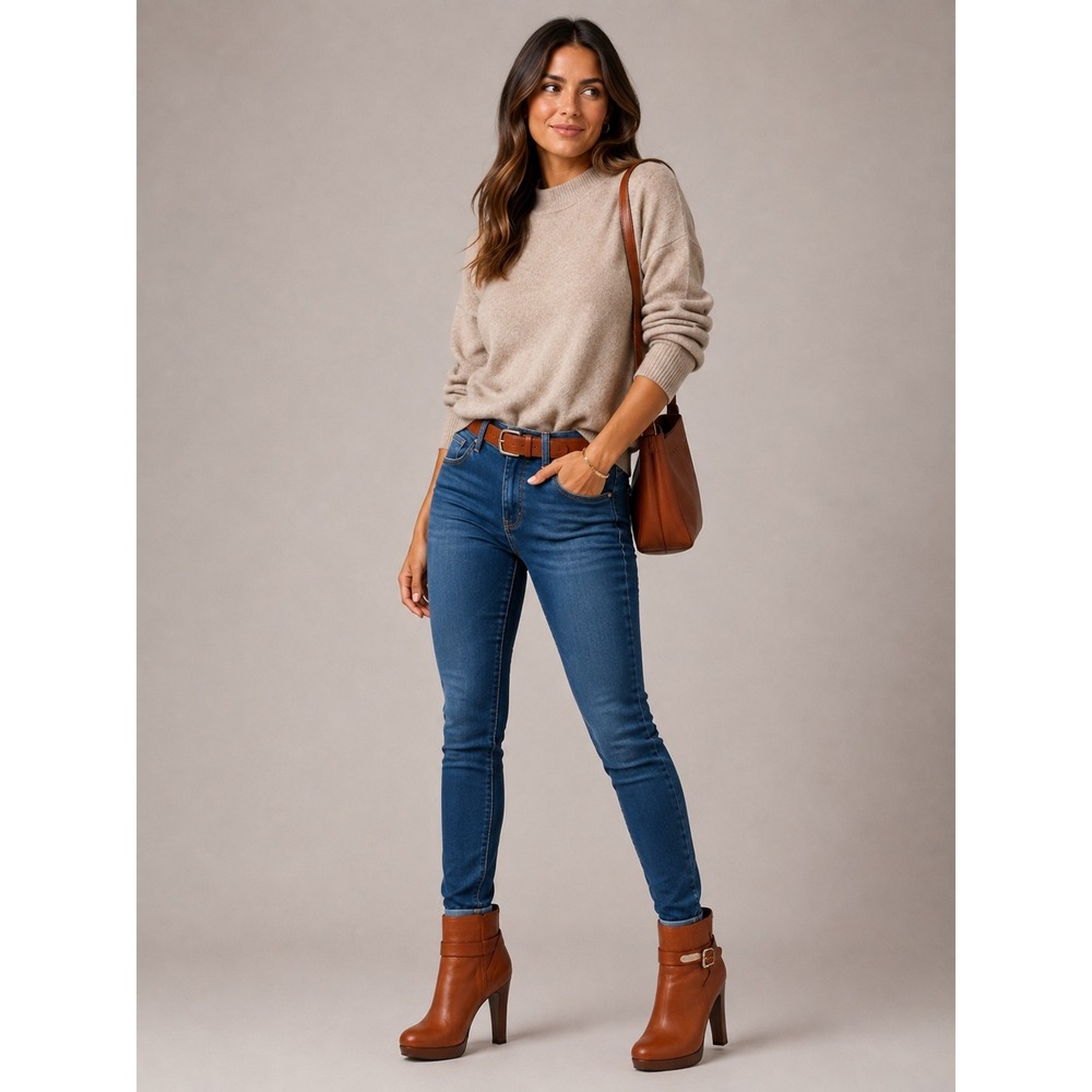 Ralph Lauren Collection Tan Leather Platform Ankle Boots 38 8B Made in Italy
